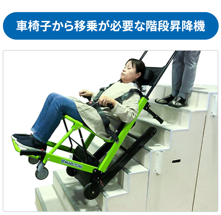 車椅子から移乗が必要な階段昇降機